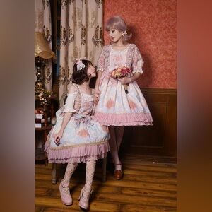 FunCcino Luputa Lolita Style Dress Pink/Blue Womens Size S/M